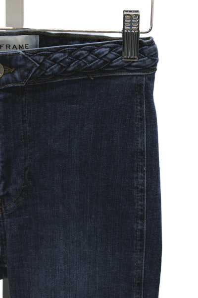 Frame Womens Straight High Rise Dark Blue Jeans Size 24
