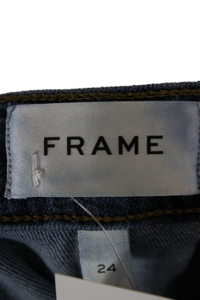 Frame Womens Straight High Rise Dark Blue Jeans Size 24