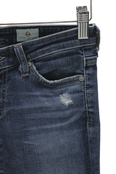 AG Adriano Goldschmied Women Skinny Ankle Jeans Dark Blue High Rise Size 24
