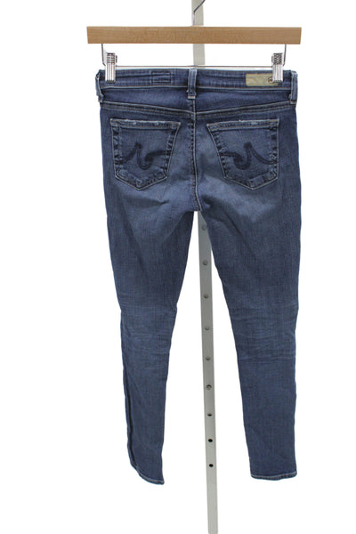 AG Adriano Goldschmied Women Skinny Ankle Jeans Dark Blue High Rise Size 24