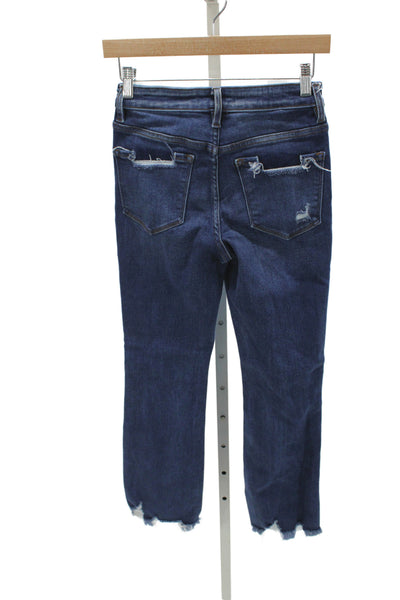 Flying Monkey Womens Cropped Ankle High Rise Dark Blue Jeans Size 24