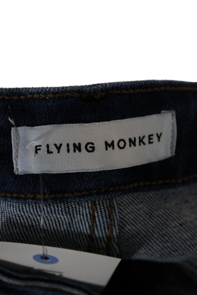 Flying Monkey Womens Cropped Ankle High Rise Dark Blue Jeans Size 24