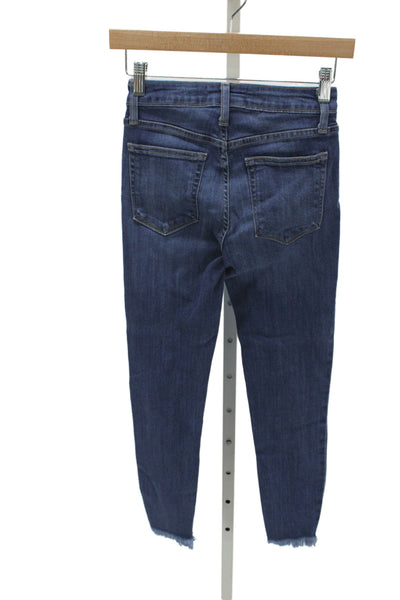Just Black Denim Womens Skinny Ankle Cropped Jeans Dark Blue High Rise Size 24