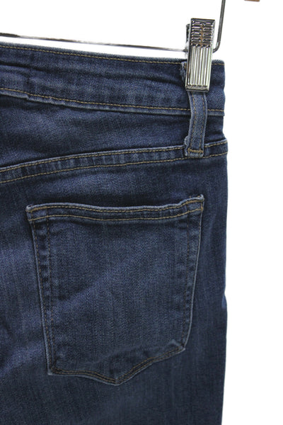 Just Black Denim Womens Skinny Ankle Cropped Jeans Dark Blue High Rise Size 24