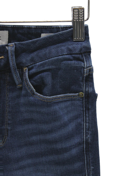 Frame Womens Cropped Flared Dark Blue Jeans Size 24