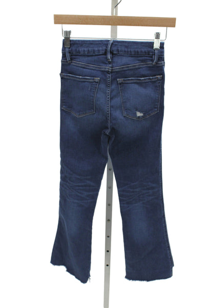 Frame Womens Cropped Flared Dark Blue Jeans Size 24