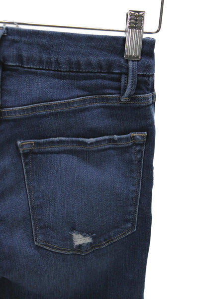 Frame Womens Cropped Flared Dark Blue Jeans Size 24
