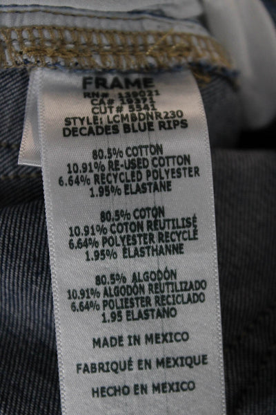 Frame Womens Cropped Flared Dark Blue Jeans Size 24