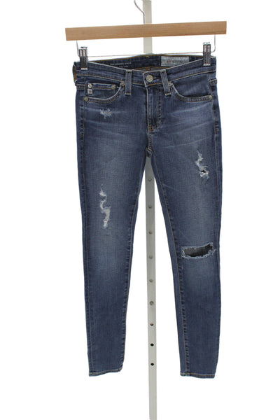 AG Adriano Goldschmied Womens Ankle Skinny Jeans Dark Blue High Rise Size 23