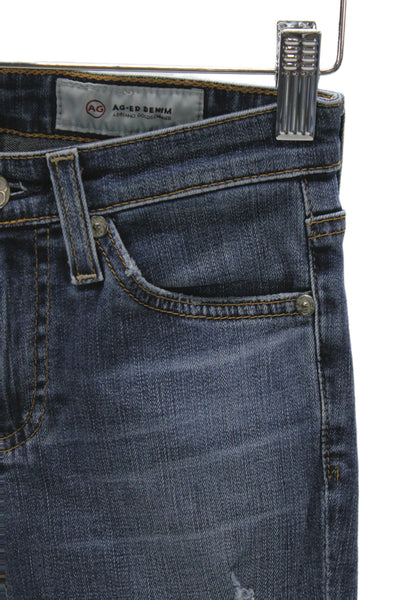AG Adriano Goldschmied Womens Ankle Skinny Jeans Dark Blue High Rise Size 23