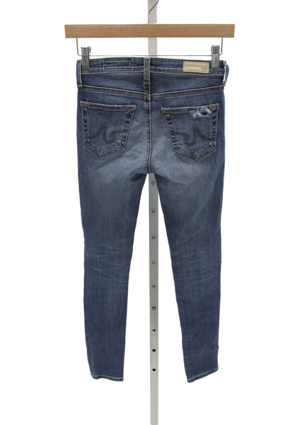 AG Adriano Goldschmied Womens Ankle Skinny Jeans Dark Blue High Rise Size 23