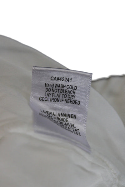 YFB Womens Capri Cropped Pants White Cotton Drawstring Size XS