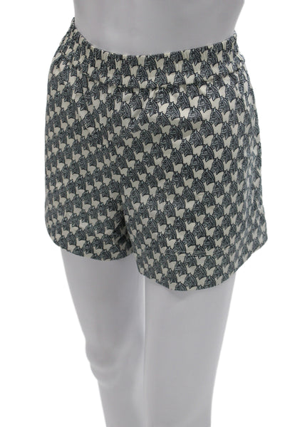 Tory Burch Unisex White Fish Graphic Cotton Elastane Shorts Size 0