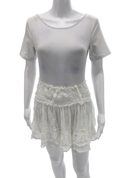 Sunday Womens Mini Sundress Set White Boho Drawstring Size One Size