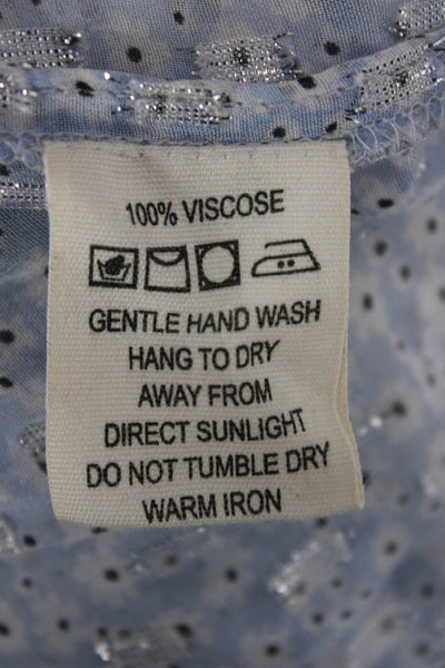 Sunday Womens Peasant Pettiskirt Mini Light Blue 100% Cotton Size One Size