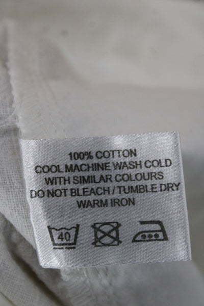 L.F.Markey Unisex Chino Shorts White 100% Cotton Button Size 4