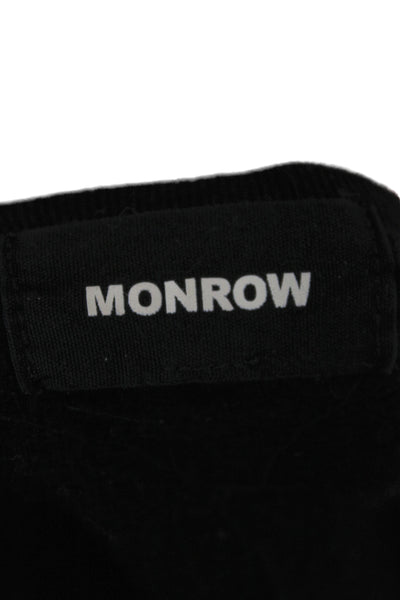 Monrow Women Henley Sweatshirt Black Long Sleeve Size XS Petite