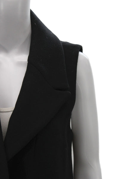 Zara Women Black Collared Sleeveless Classic Vest Size S