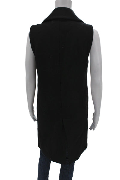 Zara Women Black Collared Sleeveless Classic Vest Size S