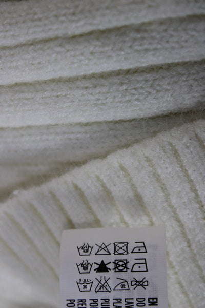 Endless Rose Women White Striped Sleeveless V Neck Sweater Midi Dress Size S