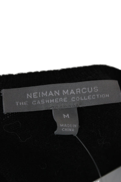 Neiman Marcus Women Sheath Sweater Dress Black Long Sleeve Round Neck Size M