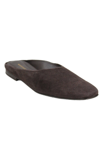 Margaux Womens Slip On Square Toe Suede Mules Dark Brown Size 40N