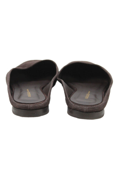 Margaux Womens Slip On Square Toe Suede Mules Dark Brown Size 40N