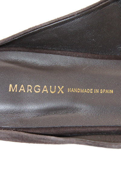Margaux Womens Slip On Square Toe Suede Mules Dark Brown Size 40N