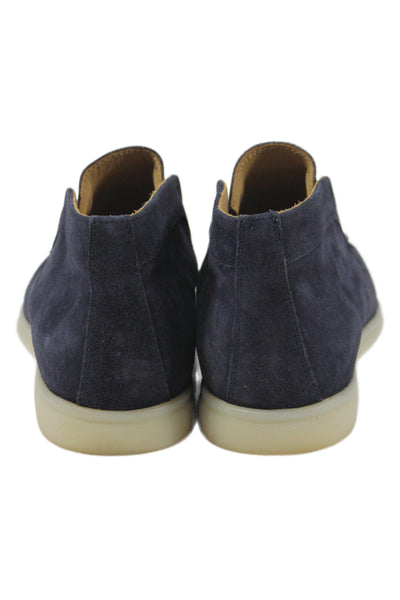 Scarosso Womens Slip On Round Toe Suede Loafers Navy Blue White Size 40