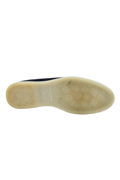 Scarosso Womens Slip On Round Toe Suede Loafers Navy Blue White Size 40