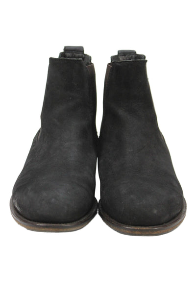 Russell & Bromley Womens Slip On Round Toe Suede Ankle Boots Black Size 39.5