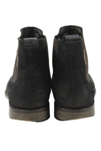 Russell & Bromley Womens Slip On Round Toe Suede Ankle Boots Black Size 39.5
