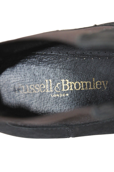 Russell & Bromley Womens Slip On Round Toe Suede Ankle Boots Black Size 39.5