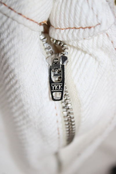 Ganni Womens Paperbag Pants White Organic Cotton Buckle Size 29