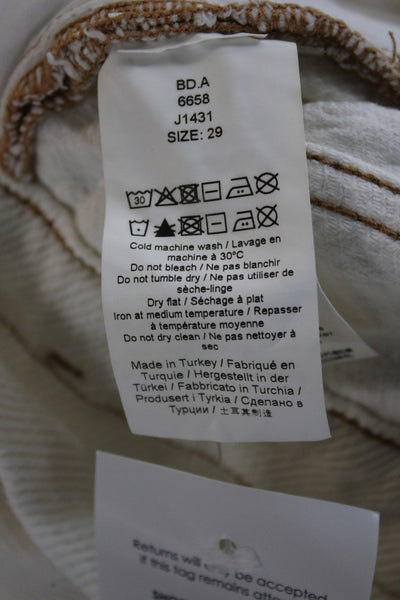 Ganni Womens Paperbag Pants White Organic Cotton Buckle Size 29