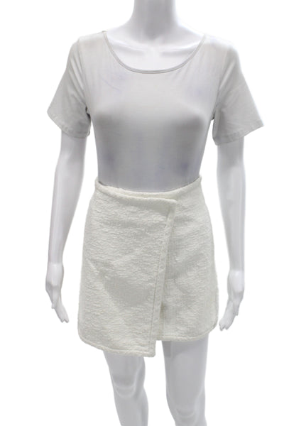 Proenza Schouler Women Mini Wrap Skort White Cotton Size 4