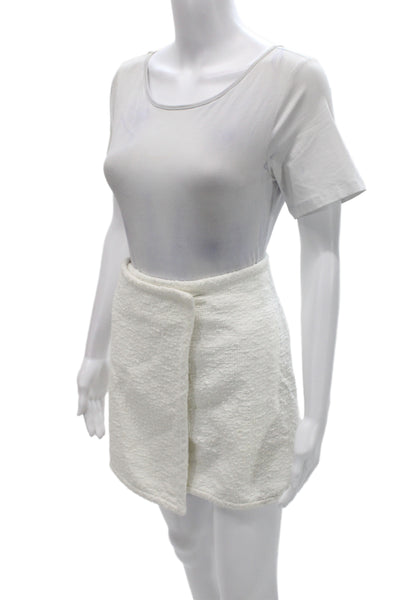 Proenza Schouler Women Mini Wrap Skort White Cotton Size 4