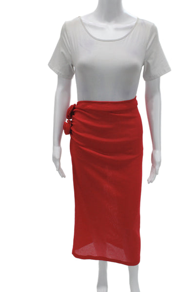 Lioness Knit Rosette Detail Midi Skirt Sz L