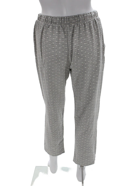 Eberjey Womens Gray Polka Dot Sleepwear Set 3/4 Sleeve Round Neck Size L
