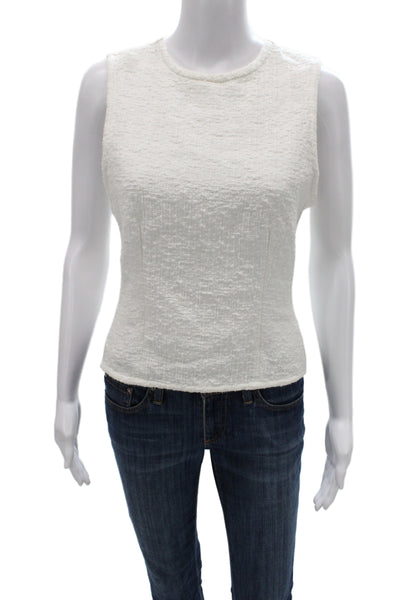Proenza Schouler Women Cotton Sleeveless Tank White Crewneck Size 8