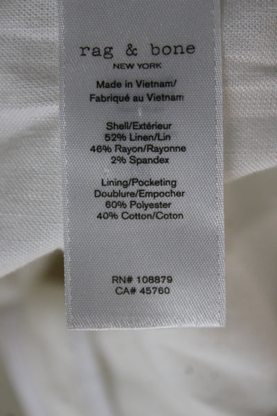 Rag & Bone Womens Military Vest White Sleeveless High Neck Button Size 12
