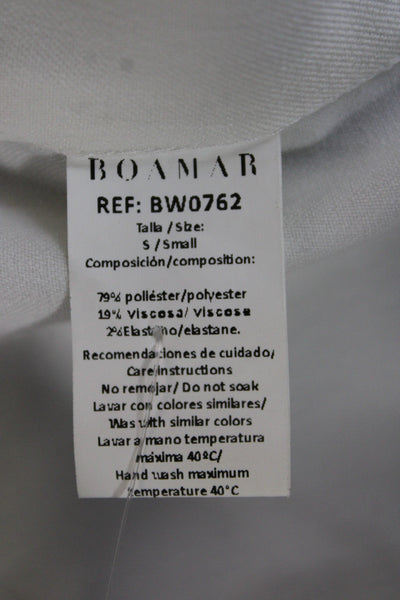 Boamar Womens Classic Sleeveless V Neck Buckle Vest White Size S