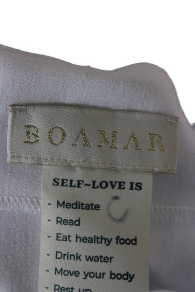 Boamar Womens Classic Sleeveless V Neck Buckle Vest White Size S