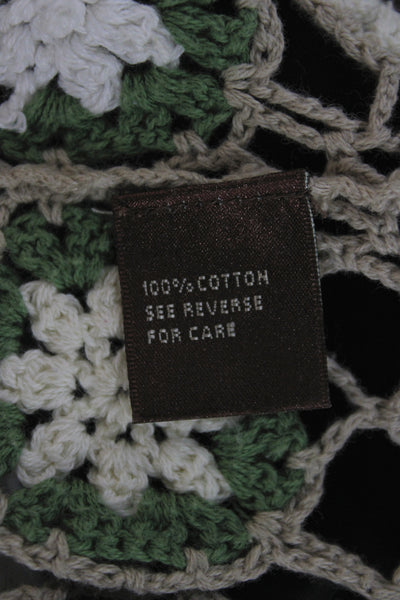 525 America Womens Boho Geometric Cotton V Neck Sleeveless Vest Beige Size M