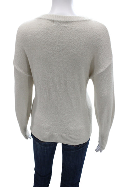 T Tahari Unisex Pullover Sweater White Round Neck Long Sleeve Size XS