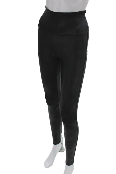 Spanx Women Black Ankle Jeggings Coated Nylon Elastane Size M