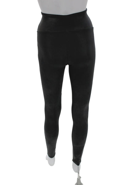 Spanx Women Black Ankle Jeggings Coated Nylon Elastane Size M