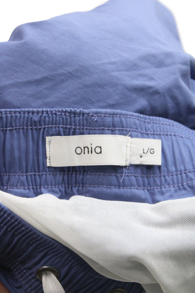 ONIA Mens Cotton Drawstring Swim Short Blue Size L