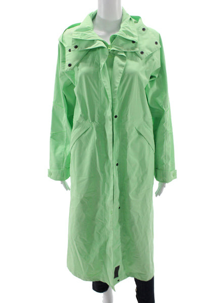 Nike Womens Raincoat Windbreaker Green Collared Polyester Size XS
