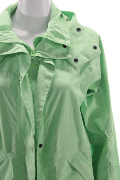 Nike Womens Raincoat Windbreaker Green Collared Polyester Size XS